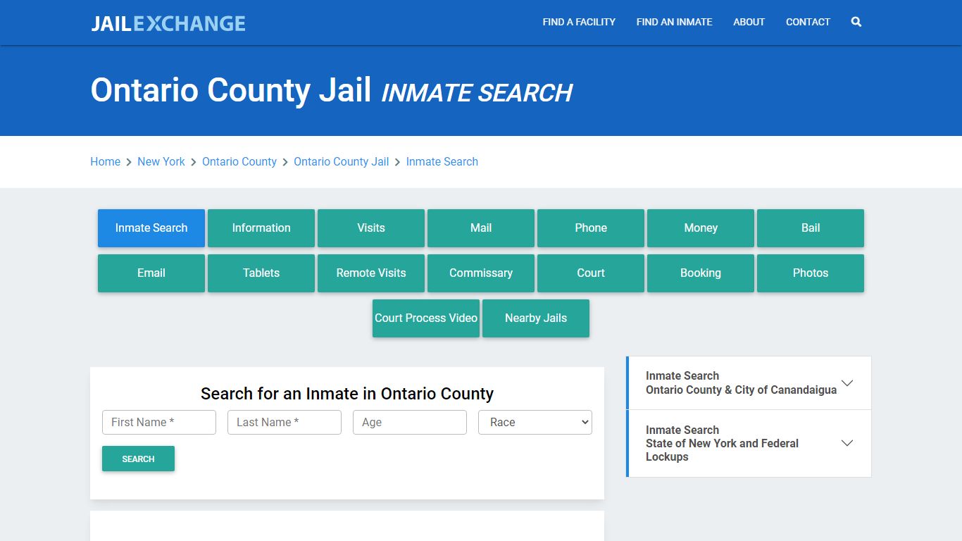 Ontario County Jail, NY Inmate Search: Roster & Mugshots